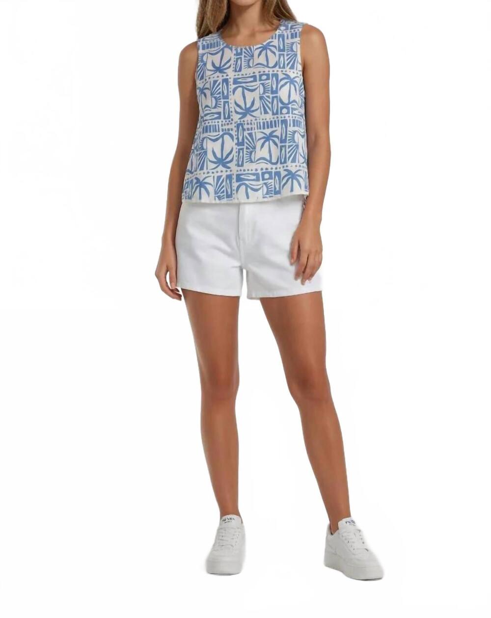 NEW SINCERELY OURS sleeveless madison tank top in tide tile